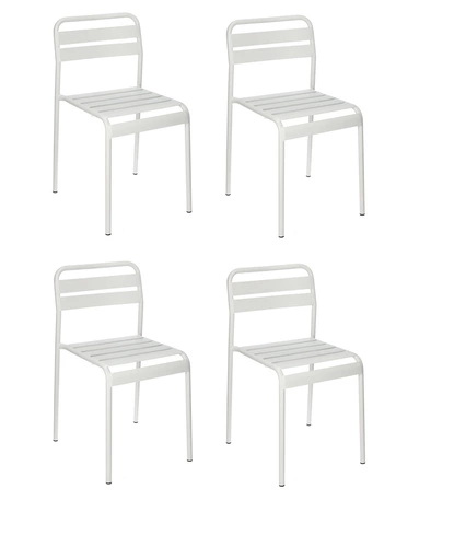 Sada 4 bílých židlí Terra