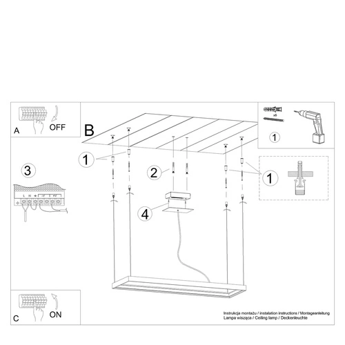 LED lustr Tuula M bílý moderní do obýváku loftový industriální 150 cm