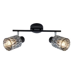 Stropní lampa Bill strip černá 2x40W E27 kouřové stínítko