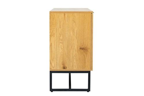 Komoda Capri 120 cm ratanová se skříňkami na černých nohách do obýváku moderní boho