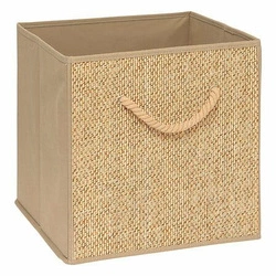 Úložný box do regálu Stemy 31x31 béžový textilní s pleteným vzorem do šatny 5five