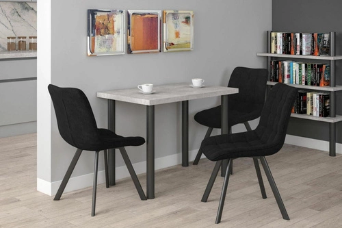 Jídelní židle Moly Intesi čalouněná sametem černá moderní s kovovými nohami