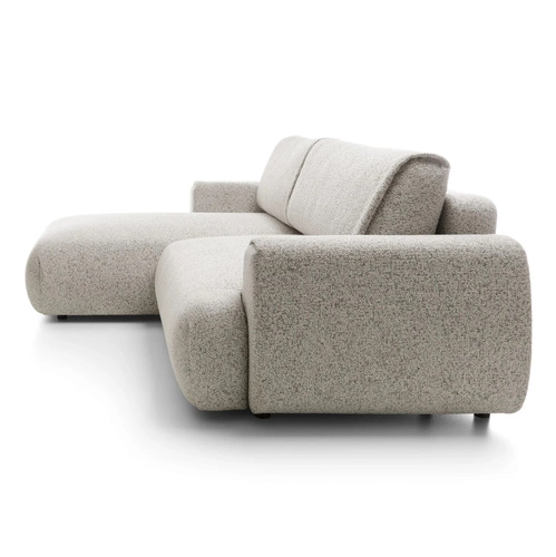 Rohová sedací souprava s rozkladem Ljung levá moderní béžovo-šedá s úložným prostorem do obýváku