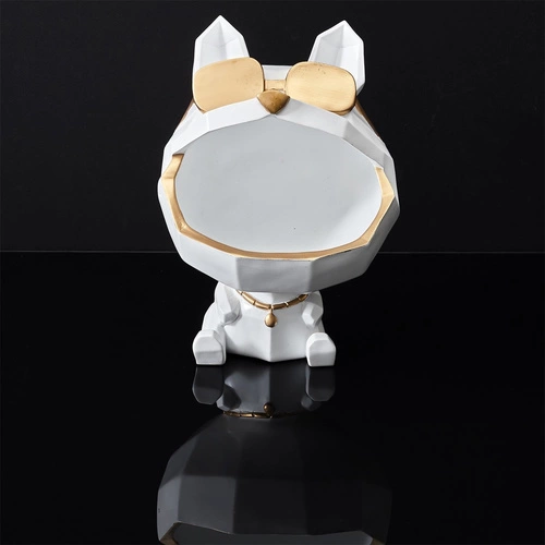 Keramický organizér na šperky ve tvaru bílého psa Intesi glamour 23,5 cm do obýváku