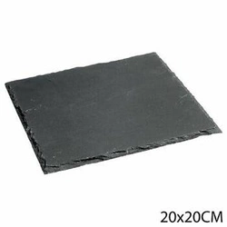 Čtvercový servírovací talíř z břidlice 20x20 cm černý moderní do jídelny 5five