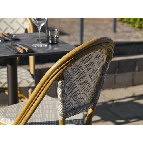 Boho jídelní a kuchyňská židle Lauria kovová bílo‑šedá