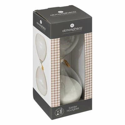 Skleněné přesýpací hodiny Flo 20 cm s bílým pískem