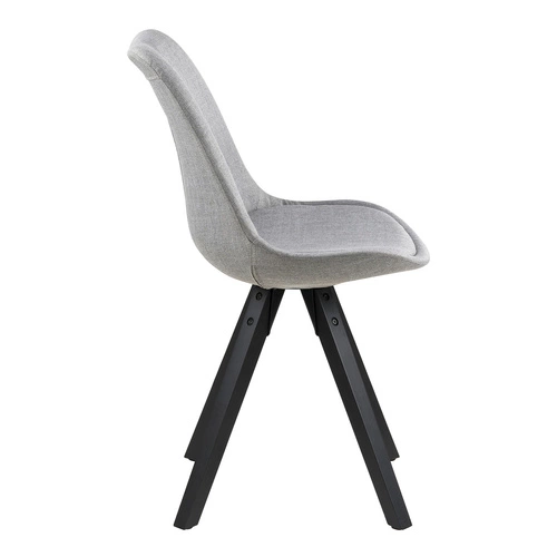Jídelní židle Dima Actona šedá čalouněná skandinávský styl s černými dřevěnými nohami