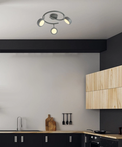 Mírná spirálová stropní lampa 3x6W LED šedá 3000K