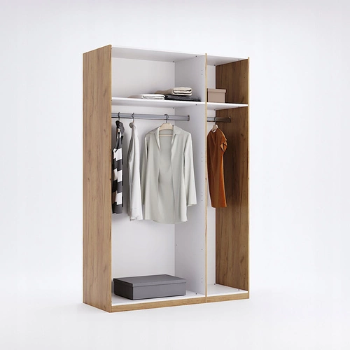 Šatní skříň Matle 3dveřová se zrcadlem, skandinávský šedý dub do ložnice nebo šatny