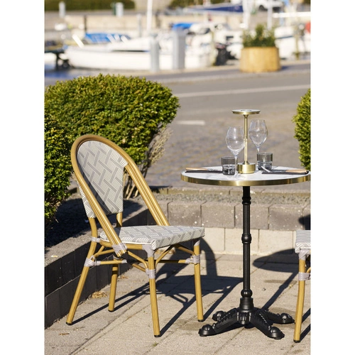 Boho jídelní a kuchyňská židle Lauria kovová bílo‑šedá