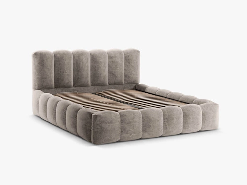 Čalouněná postel Lupine cappuccino chenille 140x200 s úložným prostorem do ložnice glamour