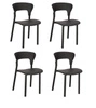 Sada 4 černých židlí Kabru