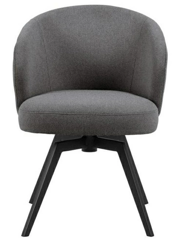 Jídelní židle Darlene Actona šedá čalouněná otočná moderní na černých nohách