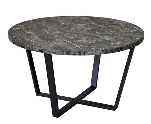 Kulatý jídelní stůl Amble glamour hnědý s černou kovovou podnoží 110 cm Actona