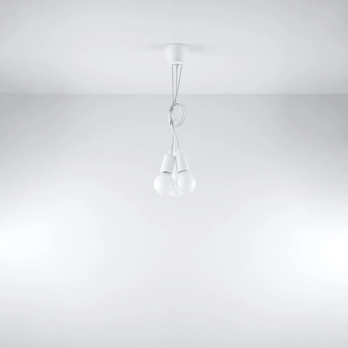 Závěsné svítidlo Diego 3 bílá moderní, výškově nastavitelné do obýváku, kuchyně nebo nad ostrůvek