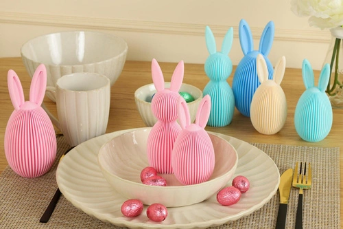 Sada 2 pastelových velikonočních figurek vajíček Intesi na stůl nebo komodu 17 cm