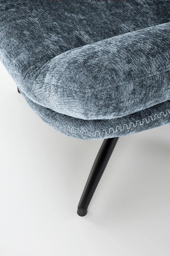 Relaxační křeslo Beltine Intesi s podnožkou modré do obýváku moderní látka