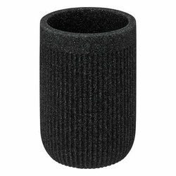 Černý moderní koupelnový kelímek na zubní kartáčky Onyx polystyrenový 5five