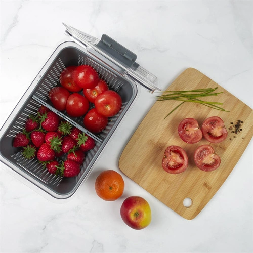 Trojitý kontejner do chladničky bordó