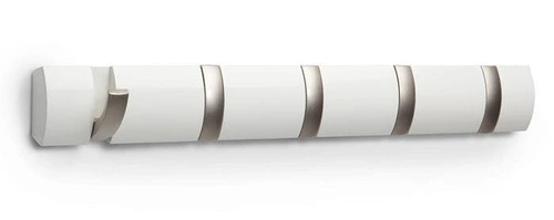 Nástěnný věšák do předsíně Umbra Flip Hook bílý moderní 5 háčků 51 cm