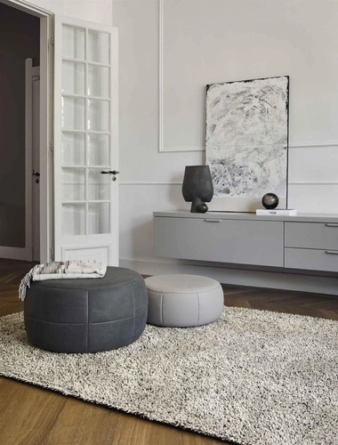 Šedý shaggy koberec Quartz 140x200 moderní vlněný koberec do obýváku měkký snadno čistitelný