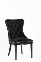 Jídelní židle Lael Intesi čalouněná sametem černá, klasická dřevěná, provensálský styl