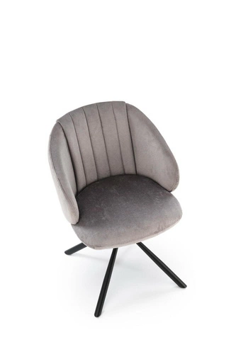 Otočná židle Arnadine šedá čalouněná s područkami do kanceláře i jídelny moderní Intesi