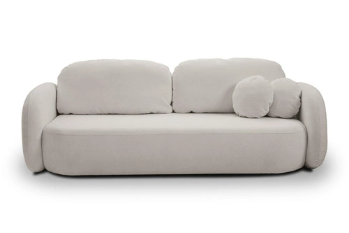 Rozkládací pohovka Salby pro 3 osoby s úložným prostorem a funkcí spaní šedá do obýváku