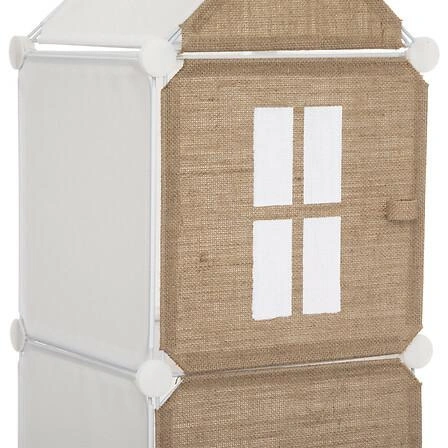 Dětský regál na hračky Tower 139 cm juta bílý
