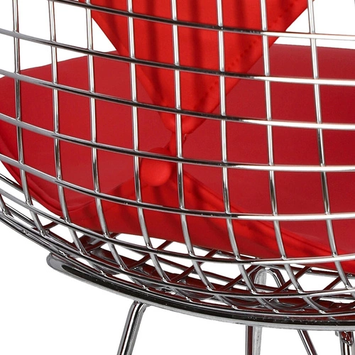 Kovová jídelní židle Net Double červená moderní drátěná D2.DESIGN chromovaná