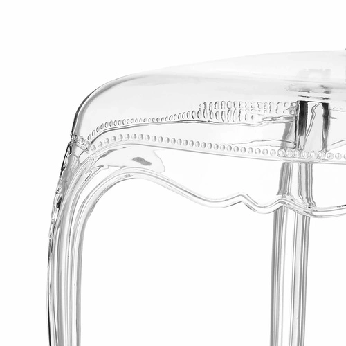 Průhledná jídelní židle Queen Intesi glamour z plastu, stohovatelná, snadno čistitelná