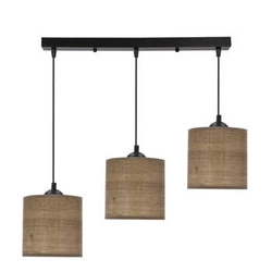 Závěsná lampa Legno černá 15 3x40W E27 stínidlo ořech