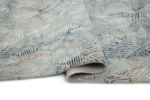 Moderní vlněný koberec do obýváku Palms Grey 160x230 ručně tkaný šedý Carpet Decor