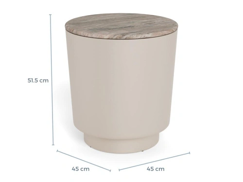 Konferenční stolek Cangas kulatý 45 cm šedý mramor moderní do obýváku