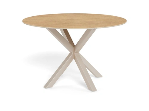 Stůl kulatý Heaven 119 cm do jídelny keramika dub kašmír moderní