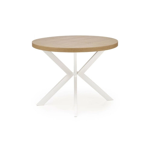 Rozkládací kulatý stůl Roni Intesi 100–250 cm dub zlatý bílý moderní do jídelny