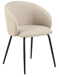 Moderní béžová čalouněná židle na černých nohách Lirra Beige Black