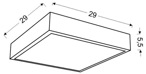 Stropní svítidlo Lux 29x29 16W LED 4000K saténový velký prstenec