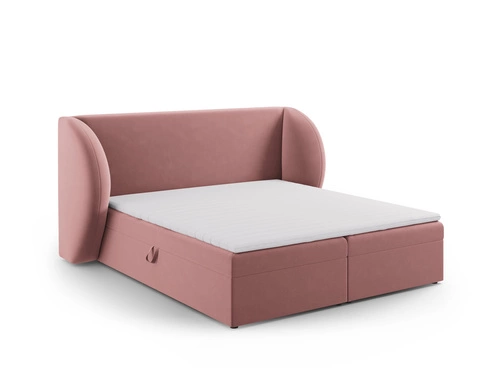Čalouněná postel Miley růžová 160x200 s úložným prostorem sametová do ložnice glamour