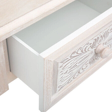 Bílý noční stolek 45 cm se zásuvkou a vyřezávaným čelem Atmosphera provensálský styl