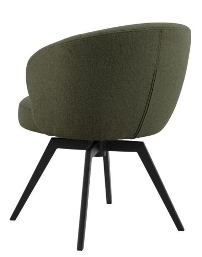 Jídelní židle Darlene Actona zelená čalouněná otočná moderní na černých nohách