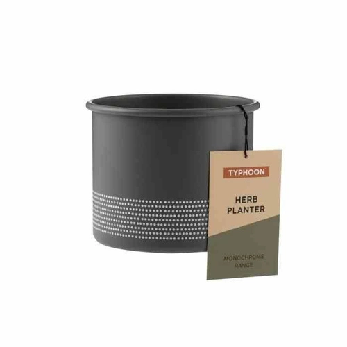 Typhoon TYP moderní kovový květináč na bylinky do kuchyně tmavě šedý 11 cm
