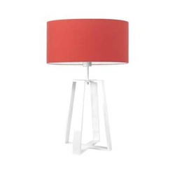 Noční lampička do ložnice moderní Thor s červeným stínidlem a bílou podstavou LYSNE 61 cm