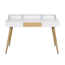 Bílý psací stůl se zásuvkou a nástavcem Skans Intesi moderní skandinávský pracovní 120 cm