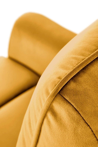 Rozkládací křeslo Karlin Velvet ušák do obýváku hořčicový samet s USB elektrický Intesi