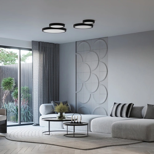 Stropní LED svítidlo ONYX 50 černé moderní kulaté do obývacího pokoje a ložnice SOLLUX