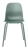Whitby moderní zelená jídelní židle z plastu na kovových nohách