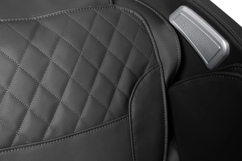 Relaxační křeslo Taya černé s masáží, vyhříváním a podnožkou do obýváku ekokůže