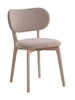 Čalouněná jídelní židle Stilo béžová s dubovými nohami